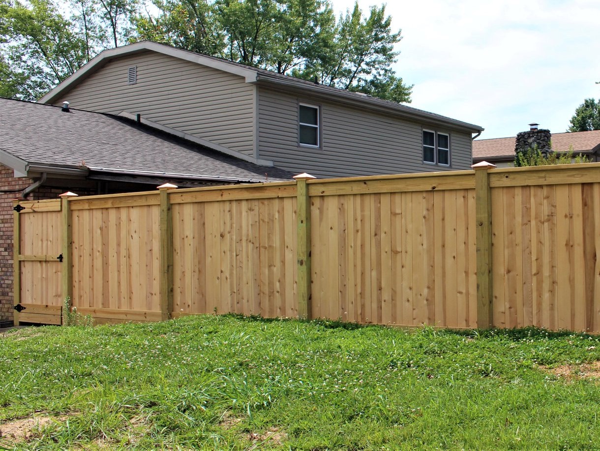 Photo of a wood fence installed by an Indiana residential fence company