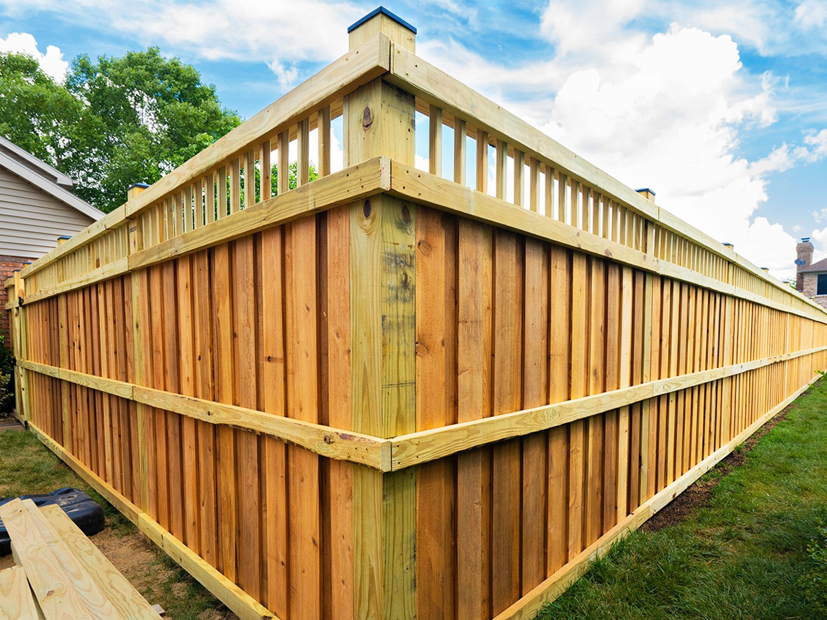 Photo of a wood Indiana residential fencing