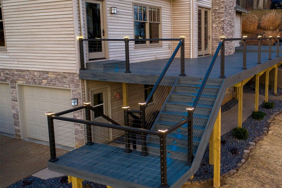 A beautiful custom deck built by our Mr. Fence team of Evansvile, Indiana