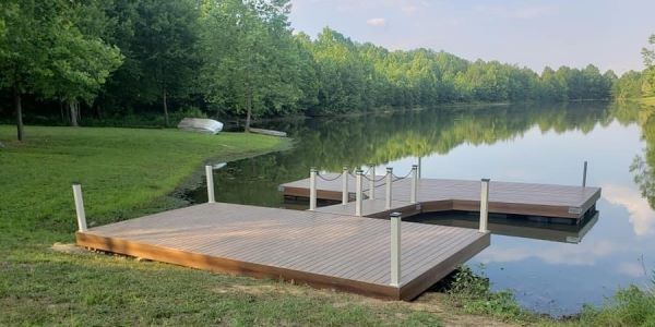 A custom dock we built for a homeowners in the Evansville, Indiana area.