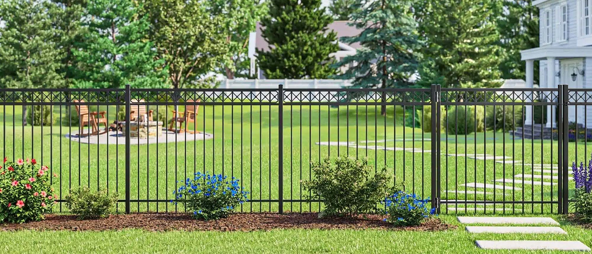 Evansville Indiana Aluminum Fence - Flint Style