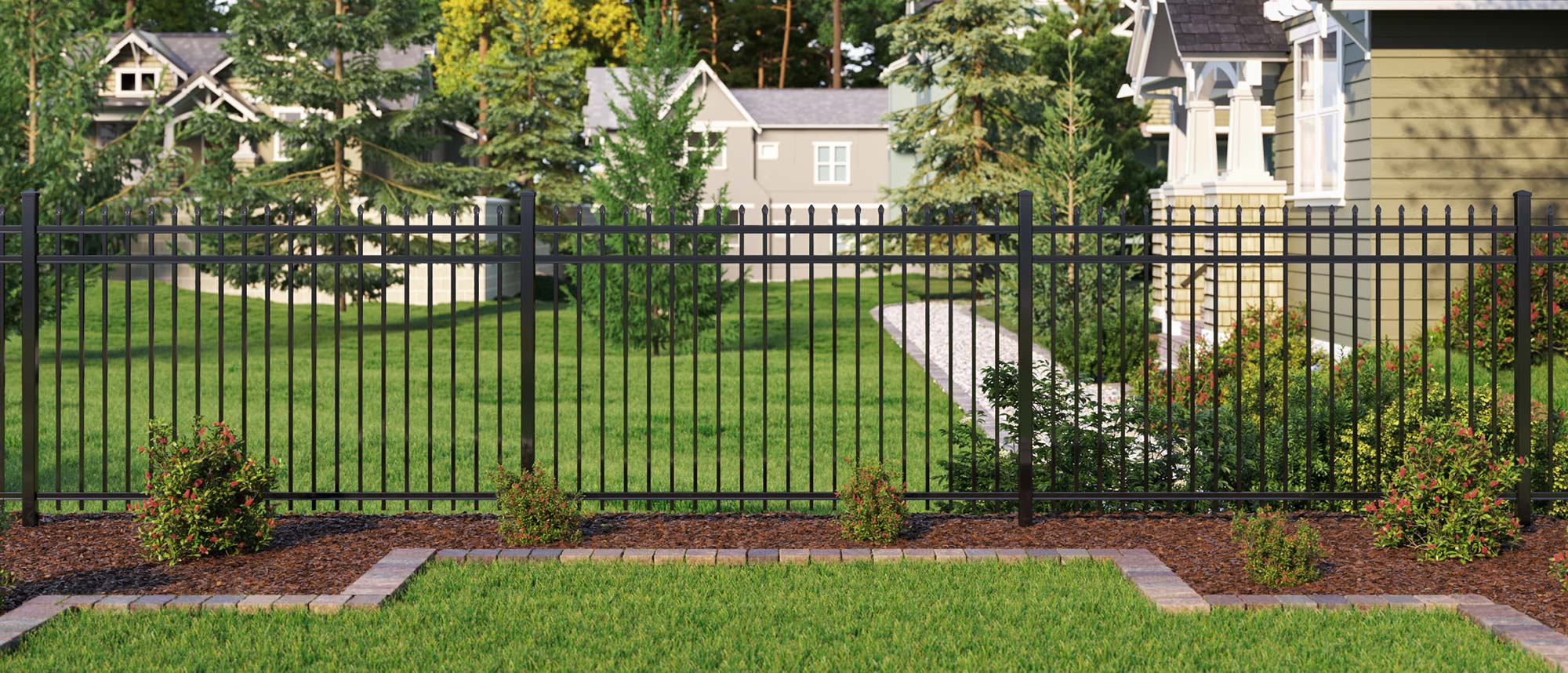 Evansville Indiana Aluminum Security Fence - Marble Style