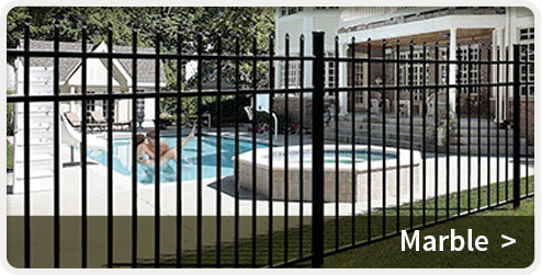 Indiana Aluminum Pool Fence - Marble Style