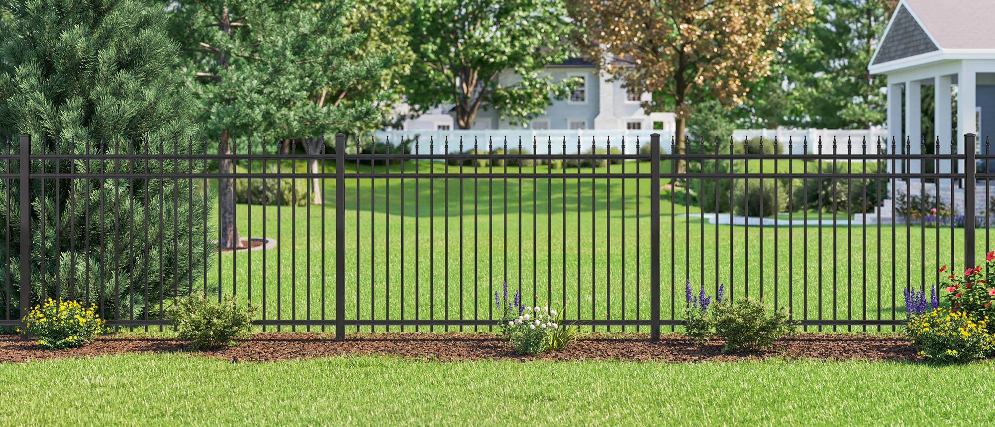 Evansville Indiana Aluminum Fence - Slate Style