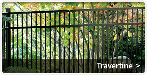 Indiana Aluminum Security Fence - Travertine Style