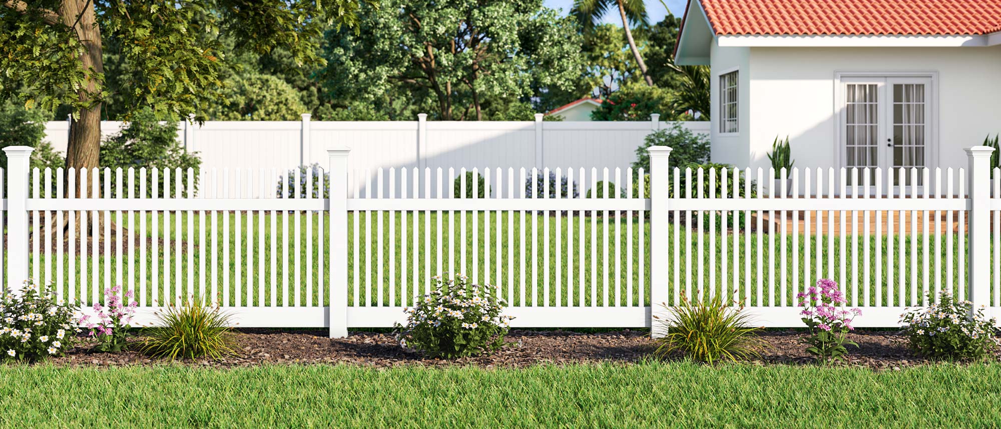 Evansville Indiana Vinyl Security Fence - Chestnut Style