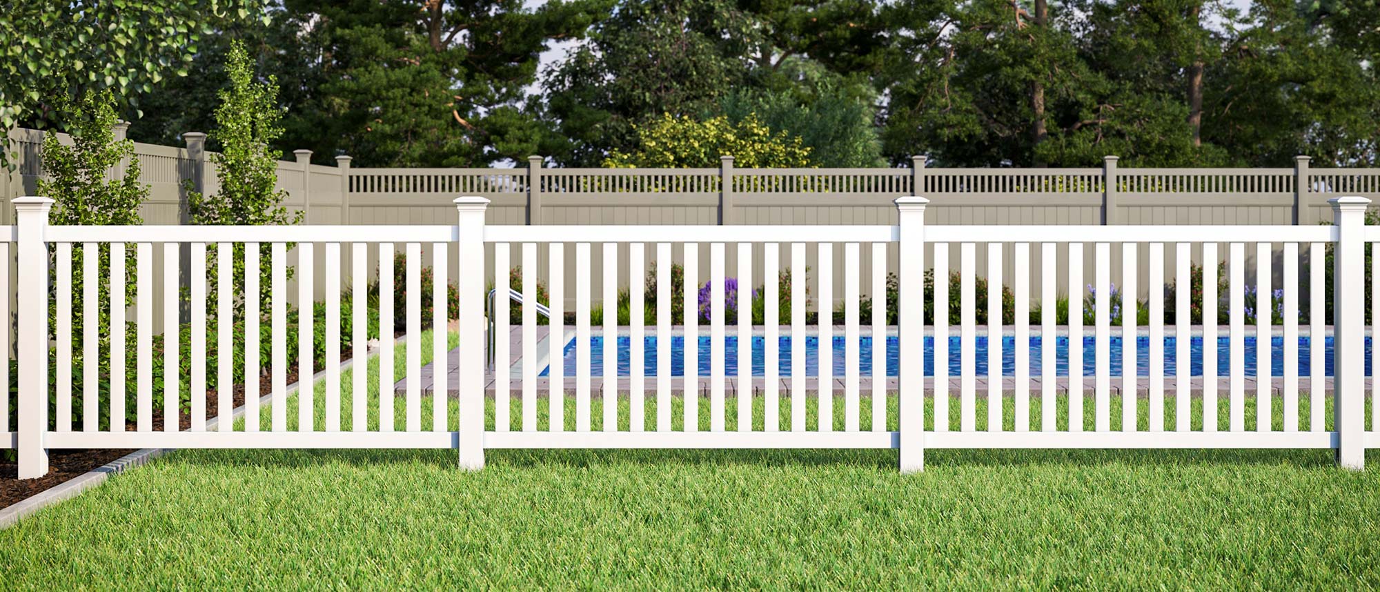 Evansville Indiana Vinyl Fence - Greenbrier Style