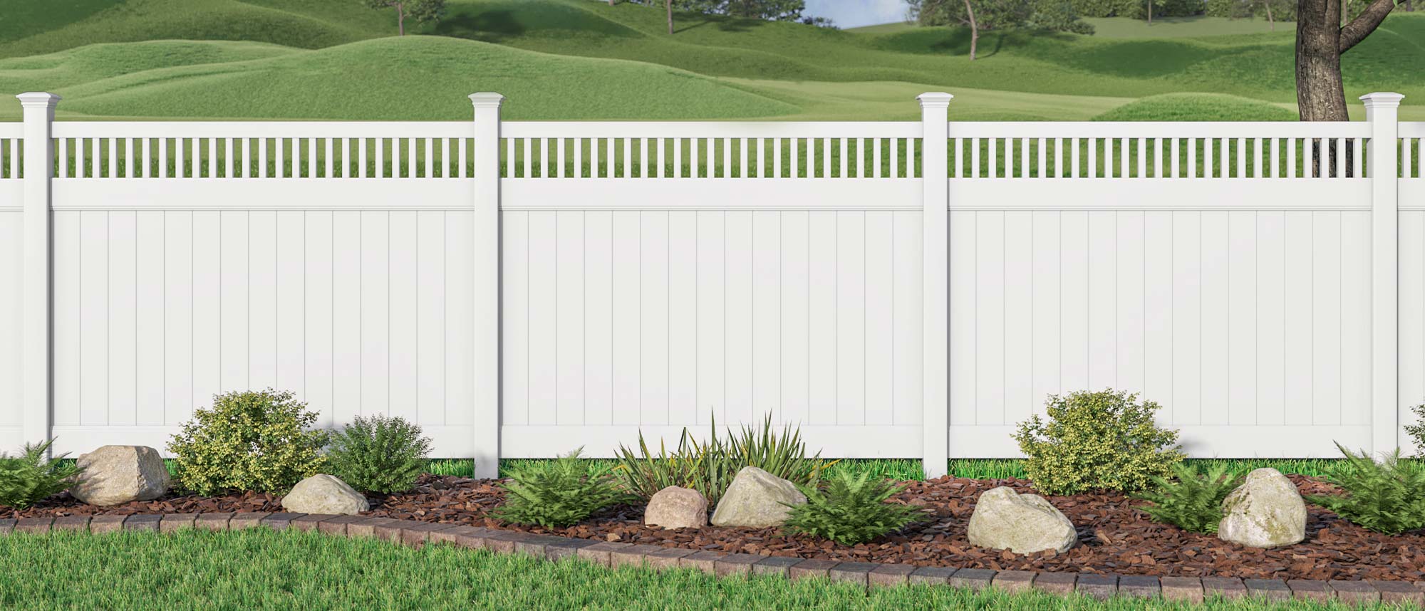 Evansville Indiana Vinyl Security Fence - Juniper Style