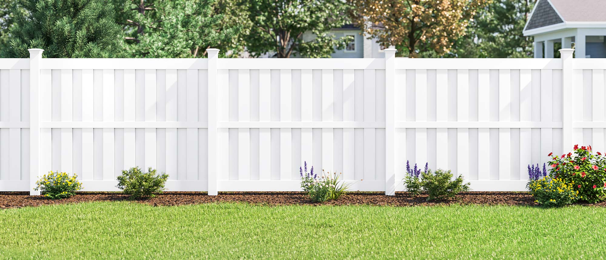 Evansville Indiana Vinyl Fence - Wisteria Style