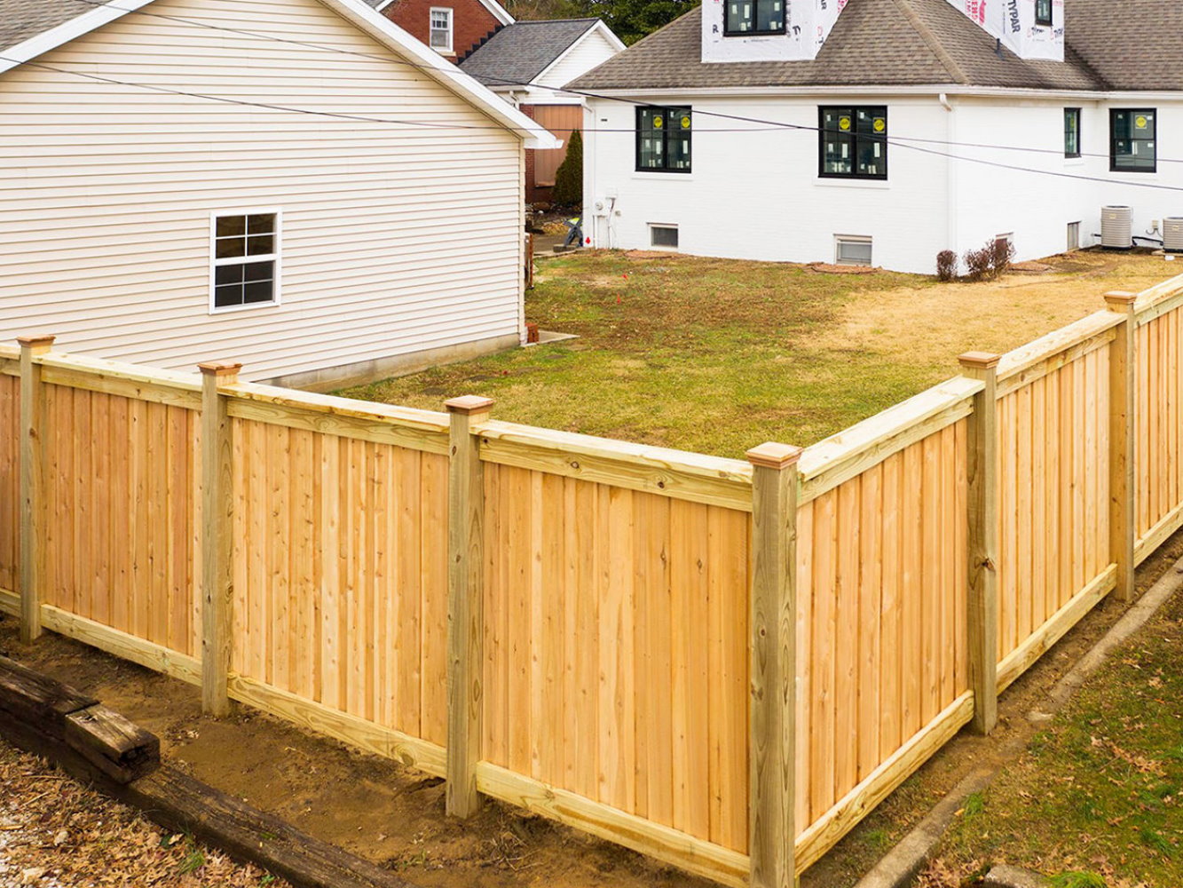 Grandview IN cap and trim style wood fence