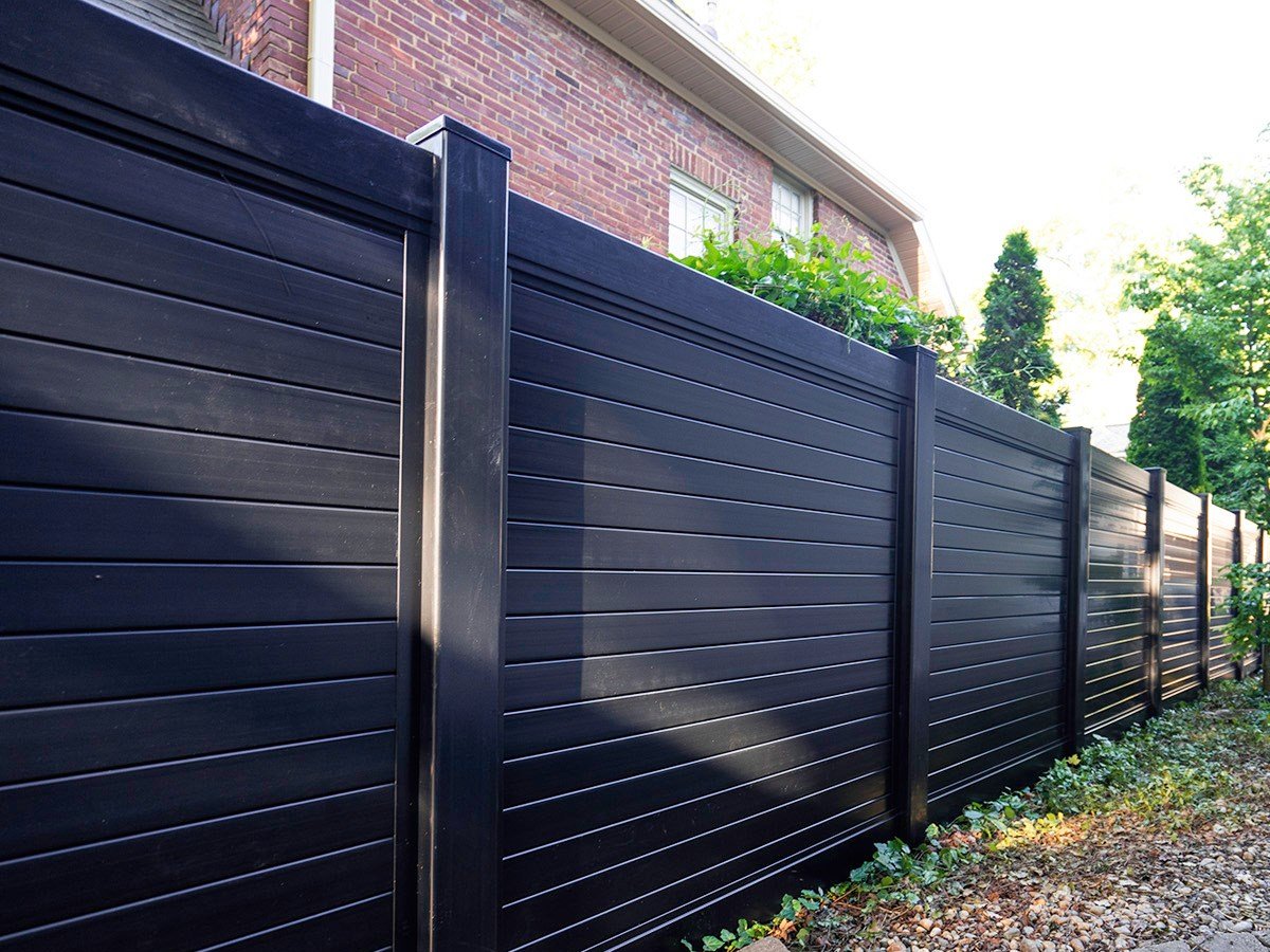 black privacy fence